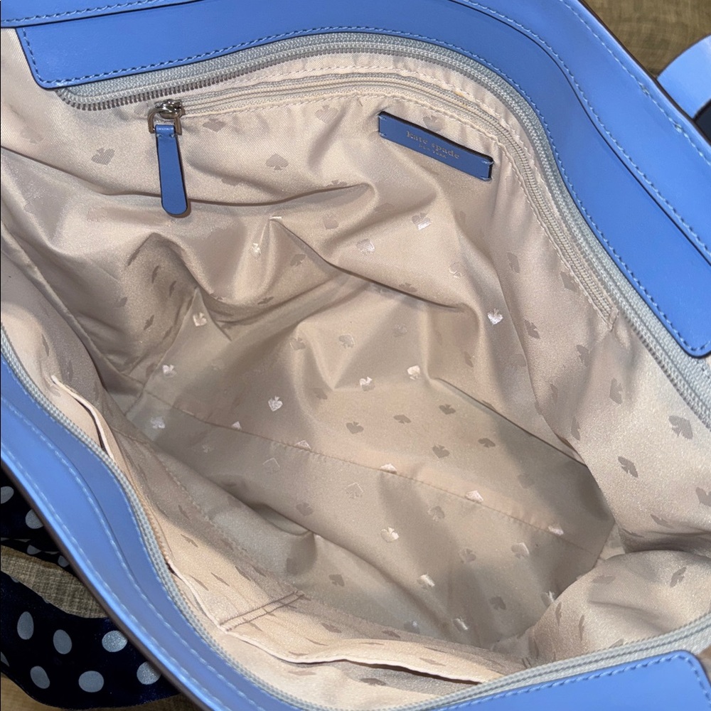 Kate Spade Bag Rosa Blue Leather Tote - Picture 12 of 17